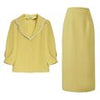 French Style Vintage 2 Piece Sets Vintage Women Suit Pearl Notched Sashes Blazer+ Skirt Elegant Office Lady Chic Suits