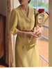 French Style Vintage 2 Piece Sets Vintage Women Suit Pearl Notched Sashes Blazer+ Skirt Elegant Office Lady Chic Suits