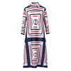 French high-end print Miyake pleated dress spring 2023 loose plus size age-reducing mother women's dress