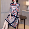 French high-end print Miyake pleated dress spring 2023 loose plus size age-reducing mother women's dress
