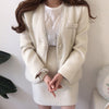 French retro beaded long-sleeved tweed cardigan jacket + high waist bag hip skirt suit women woman skirts