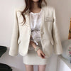 French retro beaded long-sleeved tweed cardigan jacket + high waist bag hip skirt suit women woman skirts