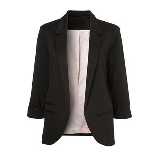Front Notched Blazer 2022 autumn Women Formal Jackets Slim Fit Blazer white Ladies suits 11 colors Open Office Work size S-XXL