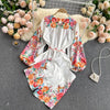 Full Garden Spring Collection 2022 Spring Explosive Set Two-piece Palace Style Puff Sleeve Shirt + Wide Leg Shorts