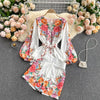 Full Garden Spring Collection 2022 Spring Explosive Set Two-piece Palace Style Puff Sleeve Shirt + Wide Leg Shorts