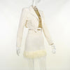 Fur Suit Skirt Suit 2023 Autumn Women's Suits Black/ White Temperament Commuter Two-piece Long-Sleeved Skirt