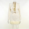 Fur Suit Skirt Suit 2023 Autumn Women's Suits Black/ White Temperament Commuter Two-piece Long-Sleeved Skirt
