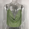 Crystal Diamond Sexy Backless Women Crop Tops Halter Tank Camis Cropped Bra Crop Top Strap Lady Party Vest T Shirt