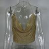 Crystal Diamond Sexy Backless Women Crop Tops Halter Tank Camis Cropped Bra Crop Top Strap Lady Party Vest T Shirt