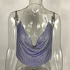 Crystal Diamond Sexy Backless Women Crop Tops Halter Tank Camis Cropped Bra Crop Top Strap Lady Party Vest T Shirt