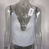 Sexy Backless Sequins Women Crop Tops Halter Tank Camis Summer Cropped Bra Crop Top Strap Ladies Party Vest Blusa