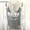 Sexy Backless Sequins Women Crop Tops Halter Tank Camis Summer Cropped Bra Crop Top Strap Ladies Party Vest Blusa