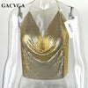 Sexy Backless Sequins Women Crop Tops Halter Tank Camis Summer Cropped Bra Crop Top Strap Ladies Party Vest Blusa