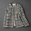 GACVGA 2023 Elegant Weave Plaid Women Blazer With Pocket And Lining Autumn Winter Causal Tweed Coat Office Ladies Suit Jacket