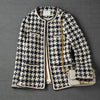 GACVGA 2023 Elegant Weave Plaid Women Blazer With Pocket And Lining Autumn Winter Causal Tweed Coat Office Ladies Suit Jacket