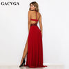 GACVGA Sexy Women Sleeveless Summer Dress Halter Neck Lace Crochet Evening Maxi Long Dress Backless Beach Party Dresses Vestido