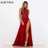 GACVGA Sexy Women Sleeveless Summer Dress Halter Neck Lace Crochet Evening Maxi Long Dress Backless Beach Party Dresses Vestido