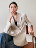 GALCAUR Beige Blazers For Women Notched Long Sleeve Patchwork Pocket Casual Slim Blazer Female Autumn Clothing 2023 New