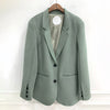 GALCAUR Korean Casual Blazers For Women Notched Collar Long Sleeve Sashes Solid Coats Female Autumn Clothing 2022 Style
