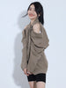 GALCAUR Off Shoulder Blazer Coats For Female Lapel Collar Long Sleeve High Waist Loose Solid Color Women's Casual Coat Fashion
