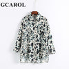 New Collection Women Leopard Floral Blouse Oversize Asymmetric Design Shirt 2 Pockets For 4 Season