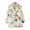GCAROL Women Floral Fruits Printed White Suit Single-breasted Fresh Casual Sweet Multi-occasion Blazer Spring Autumn Outwear