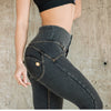 GENPRIOR High Waist Push Up Hip Denim Pants Women Elastic Fitness Slim Jeans Leggings Female Spring Fitness Long Casual Pants