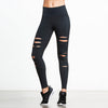 New Hollow Hole Sexy Women Sporting Leggings Fitness Gymming Black Pants Ladies High Waist Elastic Capris L