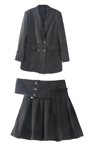 New Two Pieces Wear Stripe Blazer Long Sleeved Suit Jacket Casual Office Lady Blazers Ladies Suit Formal Jackets