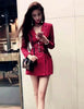 Women Jackets Double Breasted Coat Long Suit Coat With Velvet Collar Vintage Blazer Overcoat All Match Sexy Wear Winter