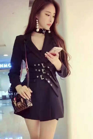 Women Jackets Double Breasted Coat Long Suit Coat With Velvet Collar Vintage Blazer Overcoat All Match Sexy Wear Winter