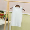 T Shirt Women 2022 Summer Tank Tops Solid High Quality Knitted Elastic Base Sleeveless Vest Helter Tee Shirt Femme