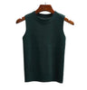 T Shirt Women 2022 Summer Tank Tops Solid High Quality Knitted Elastic Base Sleeveless Vest Helter Tee Shirt Femme