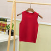 T Shirt Women 2022 Summer Tank Tops Solid High Quality Knitted Elastic Base Sleeveless Vest Helter Tee Shirt Femme