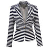 Spring Slim Women Coat Striped Women Jacket Long Sleeve One Button Suit Ladies Work Wear Blazers WXZ-1052