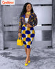 GODDESS 2023 Spring Women's Printed Short Suit Jacket + Temperament Package Hip Sexy Skirt 2-piece Casual Office Suit