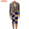 GODDESS 2023 Spring Women's Printed Short Suit Jacket + Temperament Package Hip Sexy Skirt 2-piece Casual Office Suit