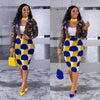 GODDESS 2023 Spring Women's Printed Short Suit Jacket + Temperament Package Hip Sexy Skirt 2-piece Casual Office Suit