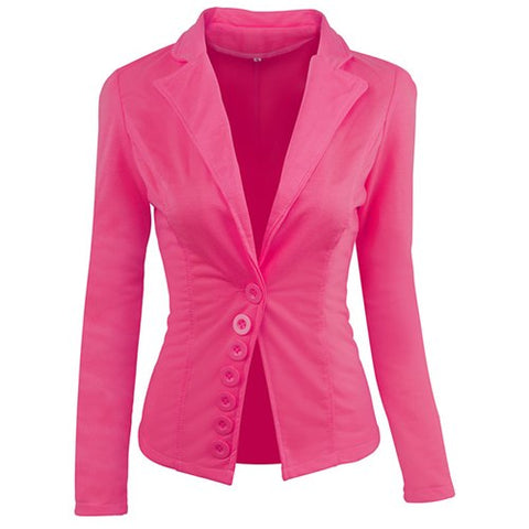 Fashion Women Blazer Suits Candy Color Long Sleeve Women's Spring Jackets Causal Button Ladies Blazer Spring WH024