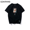 GONTHWID 2023 Men's Virgin Mary Printed Short Sleeve T Shirts Summer Casual Cotton Hip Hopo Tops Tees Streetwear Tshirts