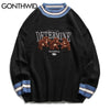 GONTHWID Bear Patchwork Striped Knitted Jumpers Sweaters Streetwear Hip Hop Harajuku Casual Pullover knitwear Mens Tops