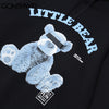 GONTHWID Blindfolded Toy Bear Print Hooded Sweatshirts Streetwear Hip Hop Men Casual Harajuku Hoodies Pullover Tops Male