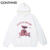 GONTHWID Blindfolded Toy Bear Print Hooded Sweatshirts Streetwear Hip Hop Men Casual Harajuku Hoodies Pullover Tops Male