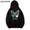 GONTHWID Butterfly Print Hoodies Sweatshirts Streetwear Hip Hop Harajuku Casual Hooded Sweat Shirts Mens Pullover Tops