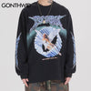 GONTHWID Creative 3D Angel Print Long Sleeve Tees Shirts Streetwear Hip Hop Hipster Casual Loose Tshirts Men Tops