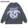GONTHWID Creative 3D Angel Print Long Sleeve Tees Shirts Streetwear Hip Hop Hipster Casual Loose Tshirts Men Tops
