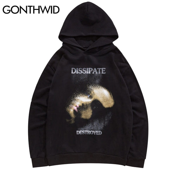 GONTHWID Creative Dissipate Face Print Hoodies Sweatshirts Streetwear Hip Hop Harajuku Casual Hooded Sweat Shirts Mens 2023 Tops