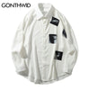 GONTHWID Creative Print Long Sleeve Dress Shirts Hip Hop Harajuku Urban Casual Button Donw Streetwear Shirt Tops Shirts