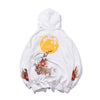 GONTHWID Embroidery Animal Flowers Rabbits Print Hooded Sweatshirts Harajuku Pullover Hoodies Hip Hop Casual Streetwear