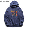 GONTHWID Embroidery Bear Fleece Sweatshirts Hoodies Streetwar 2023 Mens Harajuku Hip Hop Casual Pullover Hooded Tops